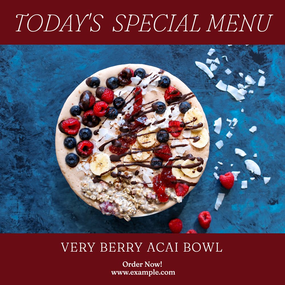 Today's special menu Instagram post template, editable text