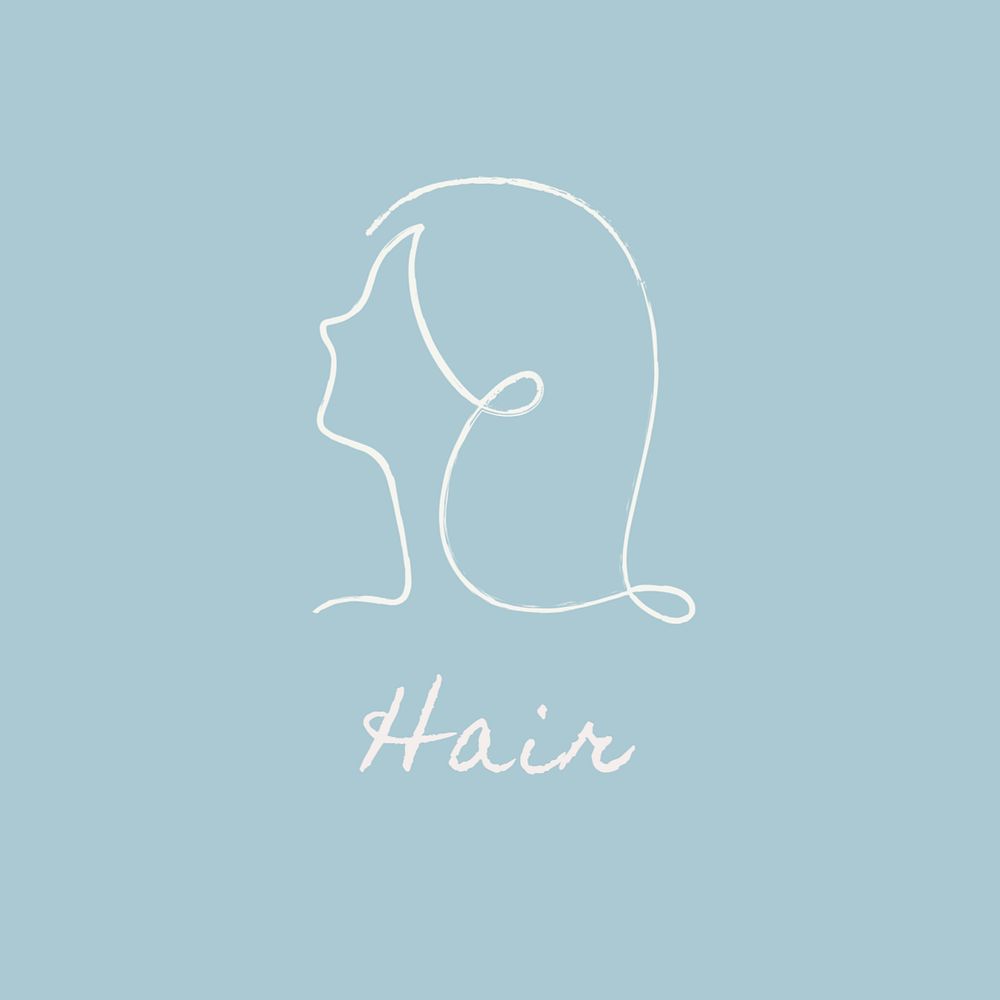 Hair salon editable logo, minimal line art design