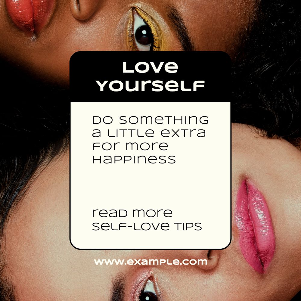 Love yourself Instagram post template, editable text