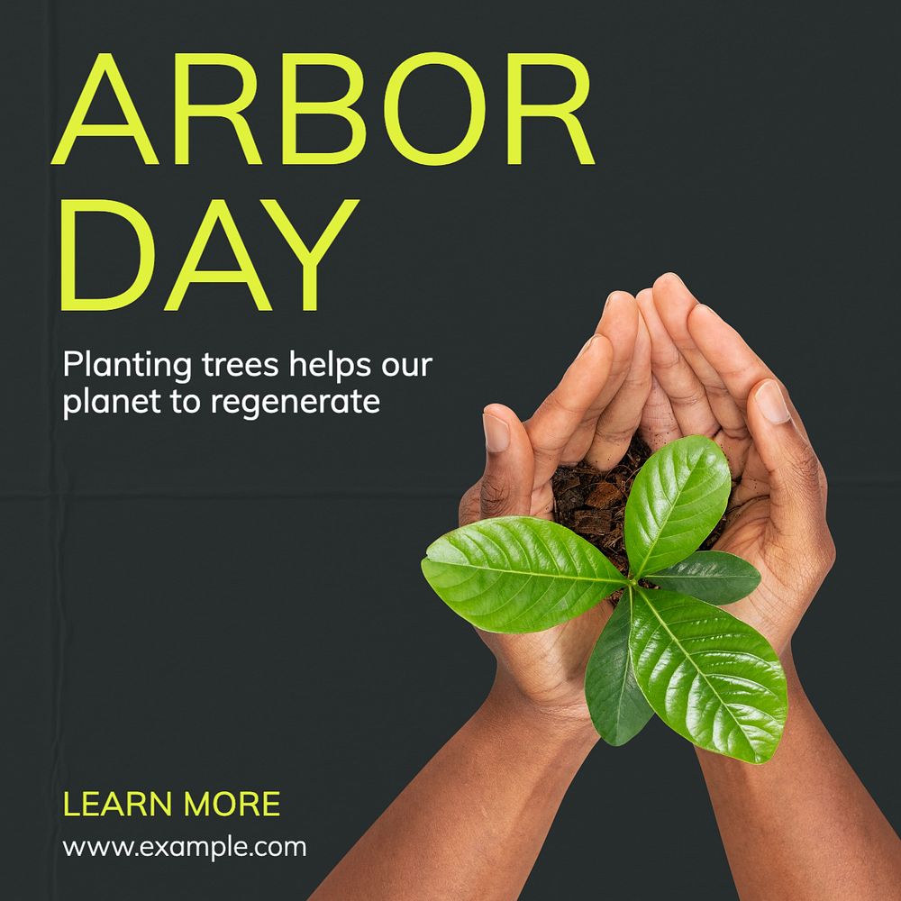 Arbor day Instagram post template, editable text