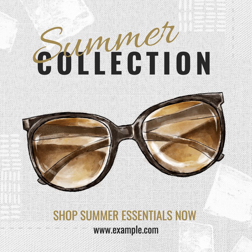 Summer collection Instagram post template, editable text