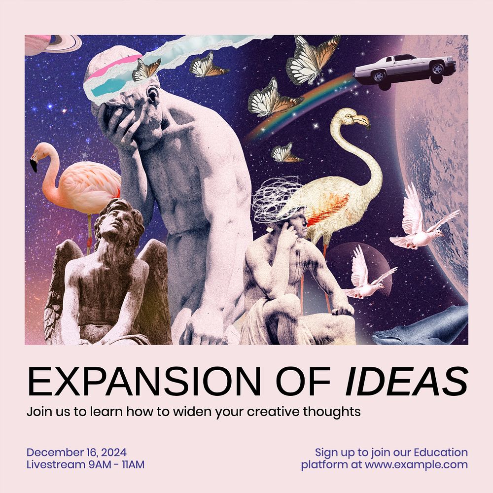 Expansion of ideas Instagram post template, editable text