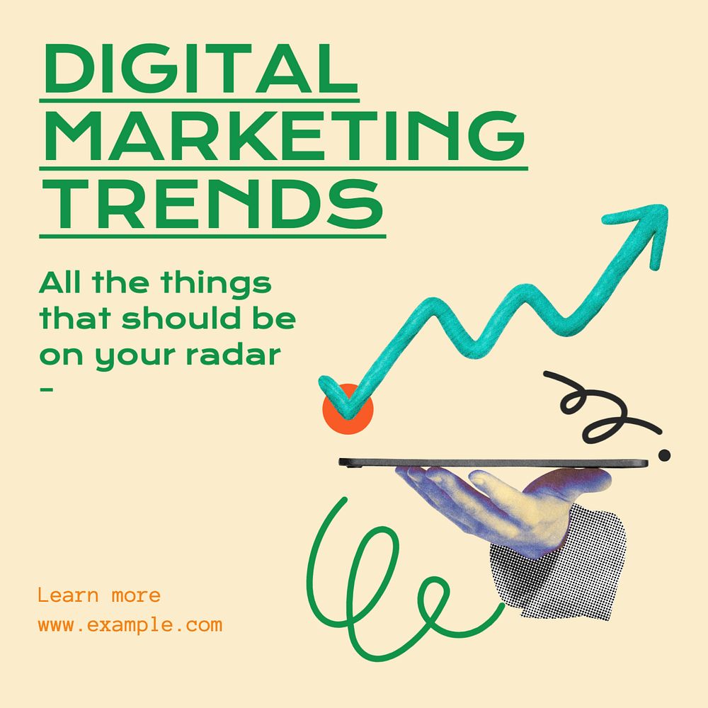 Digital marketing trends Instagram post template, editable text