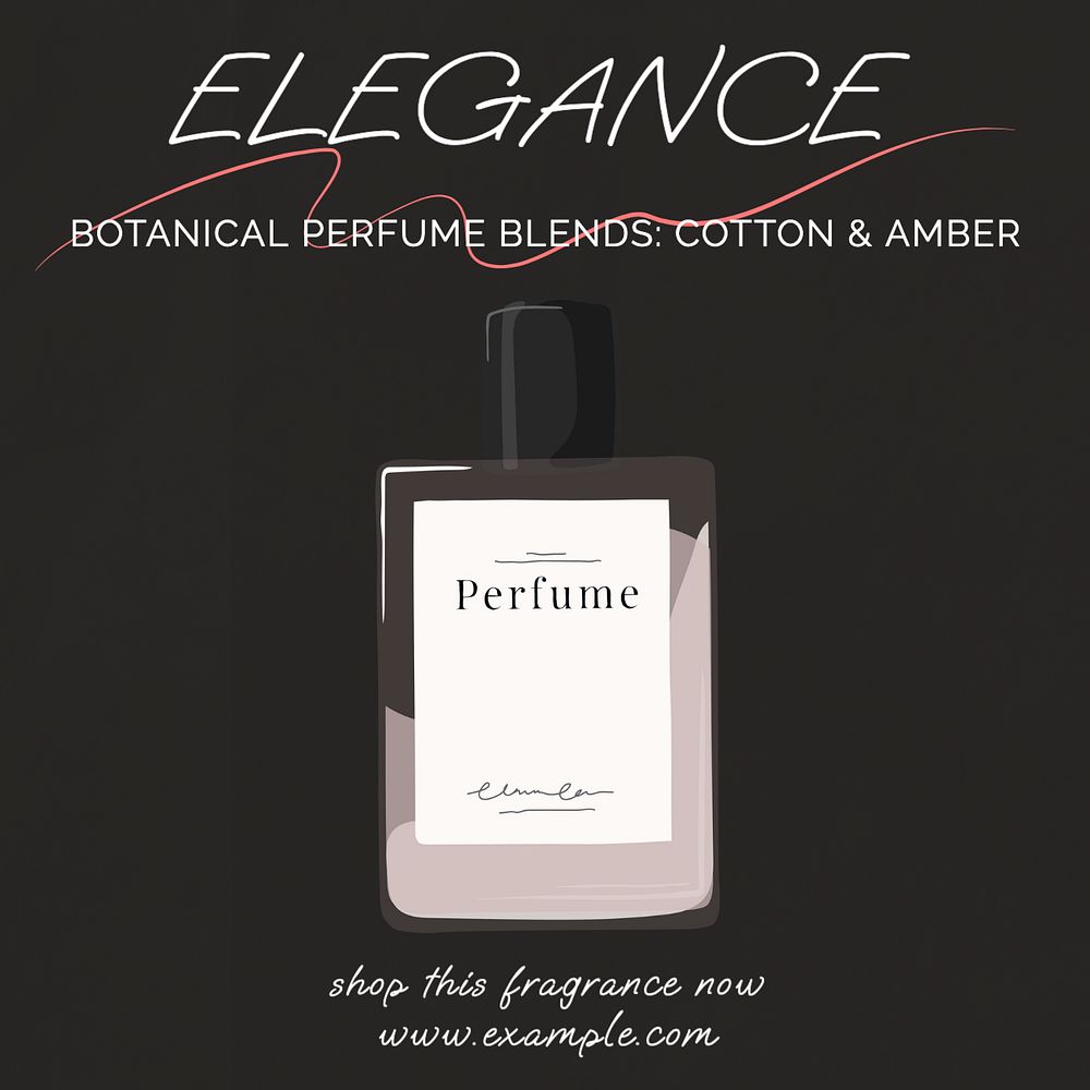 Perfume branding Instagram post template, editable text