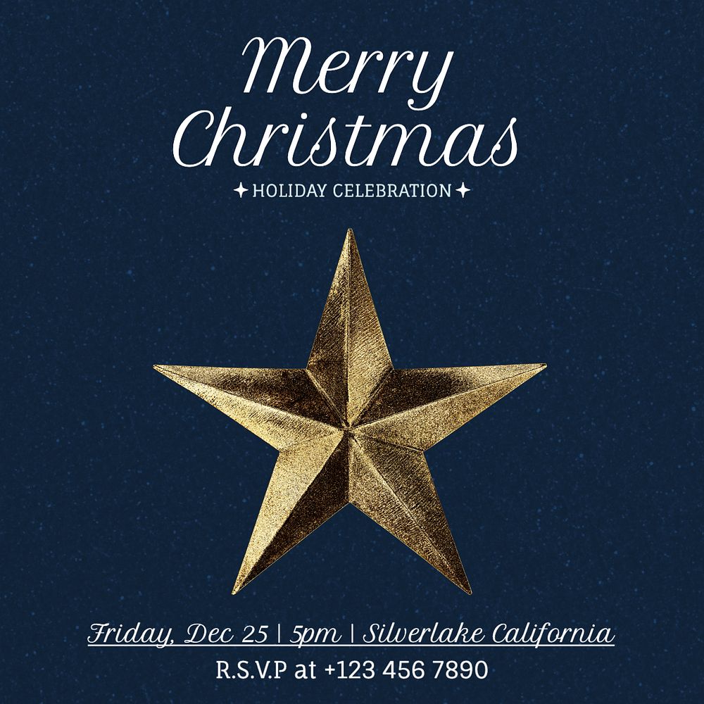 Christmas celebration  Instagram post template, editable text