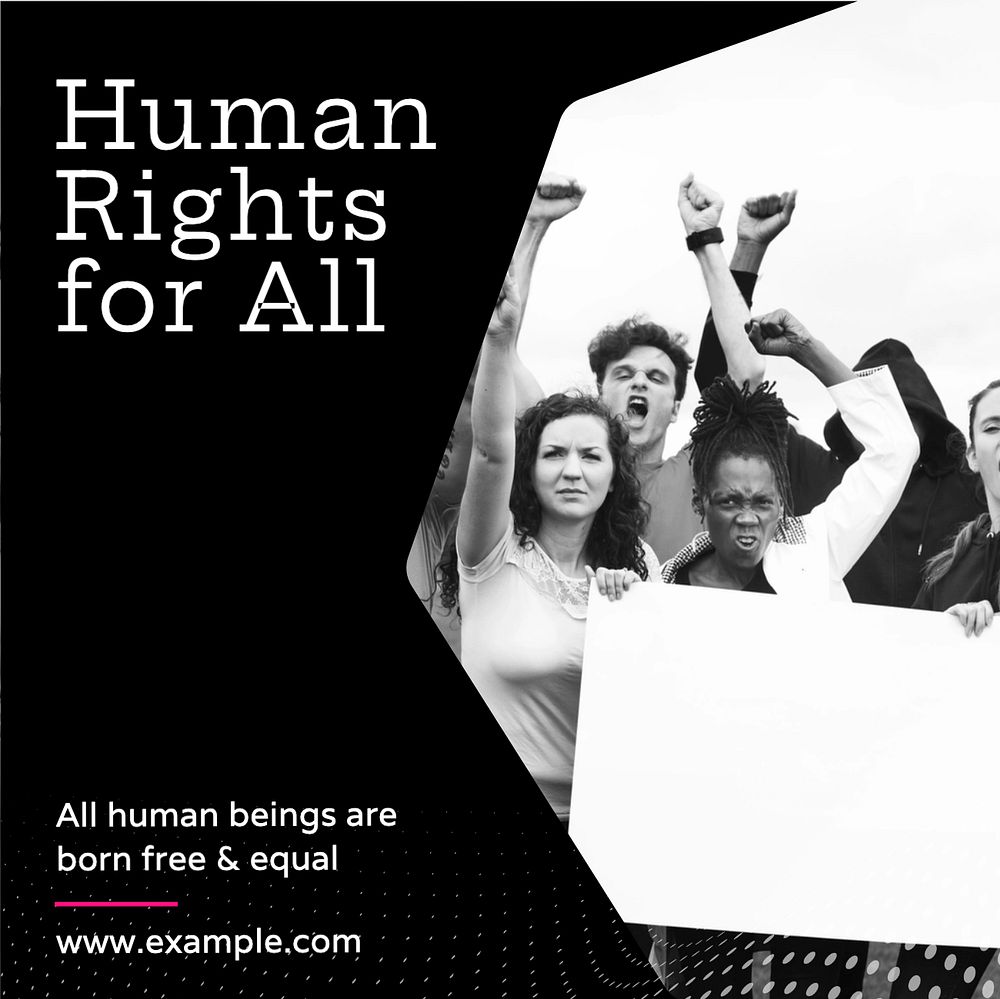 Human rights & equality Instagram post template, editable text