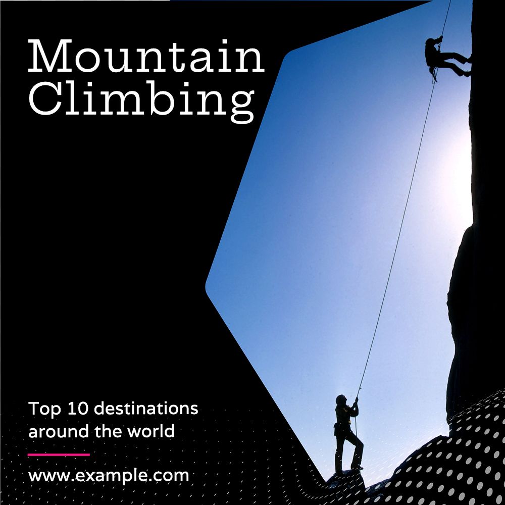 Mountain climbing Instagram post template, editable text