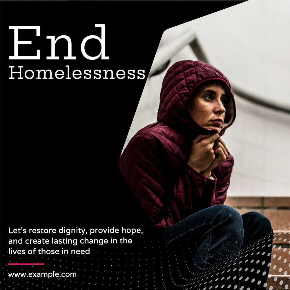 End homelessness Instagram post template, editable text