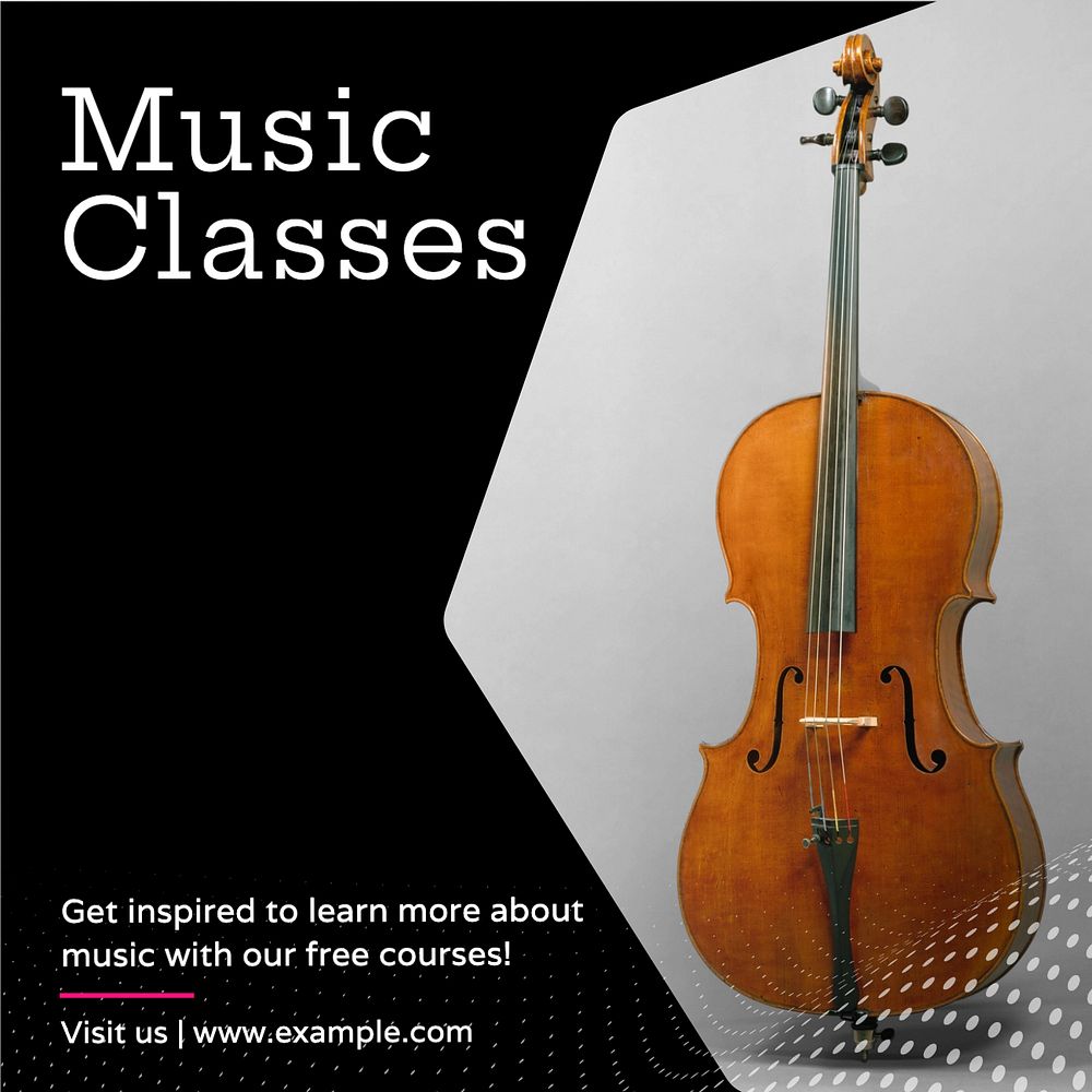 Music classes Instagram post template, editable text