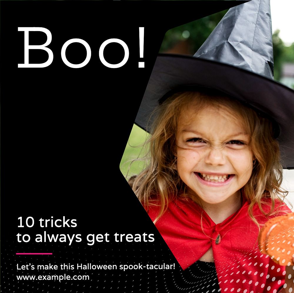 Halloween tricks Instagram post template, editable text