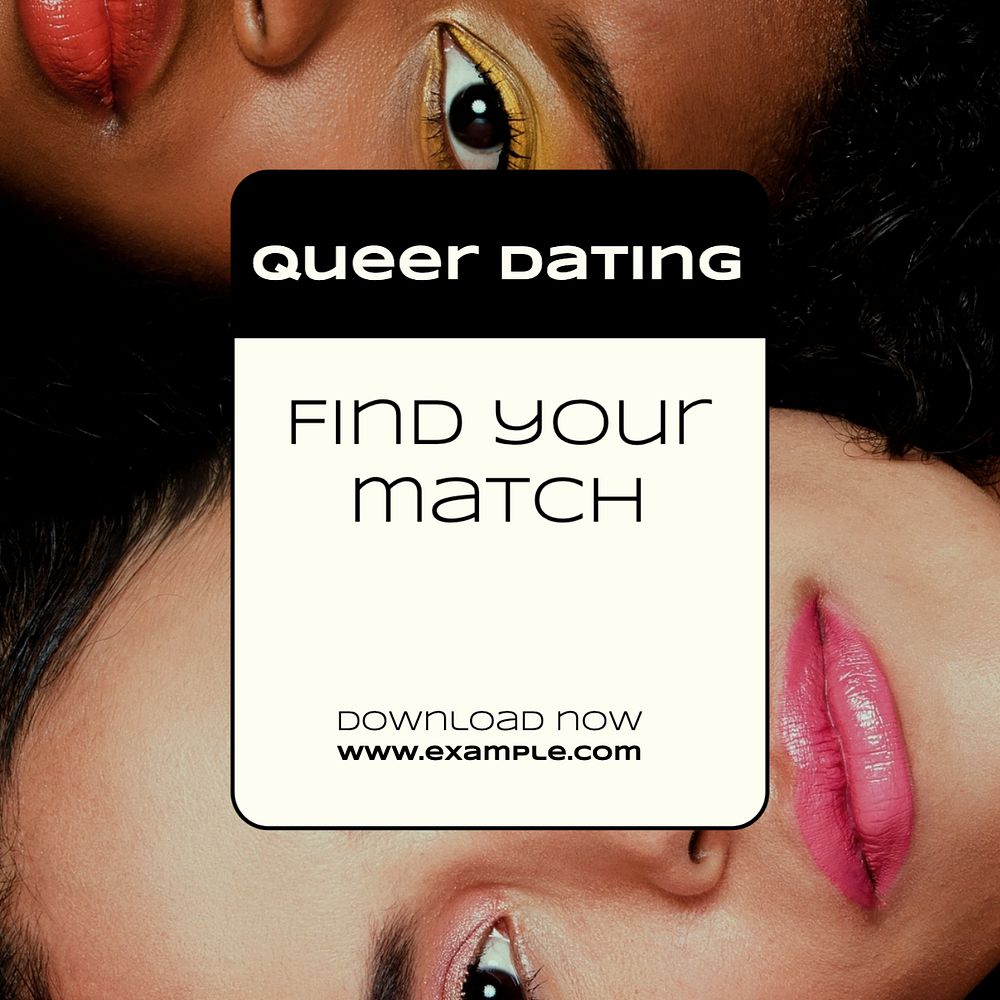 Queer dating app Instagram post template, editable text