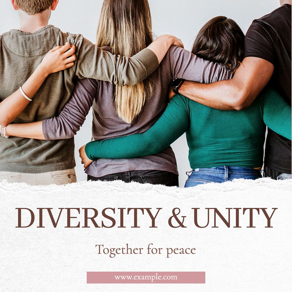 Diversity & Unity Instagram post template, editable text