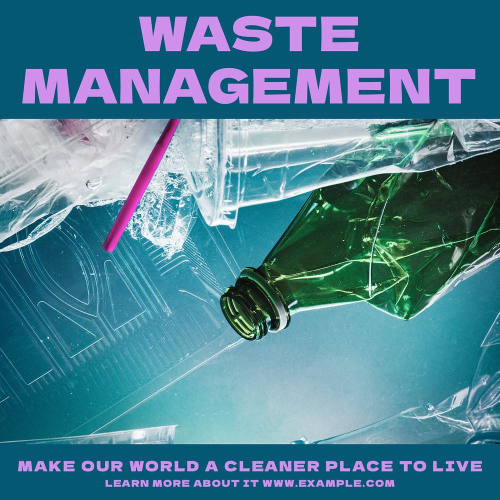 Waste management Instagram post template, editable text