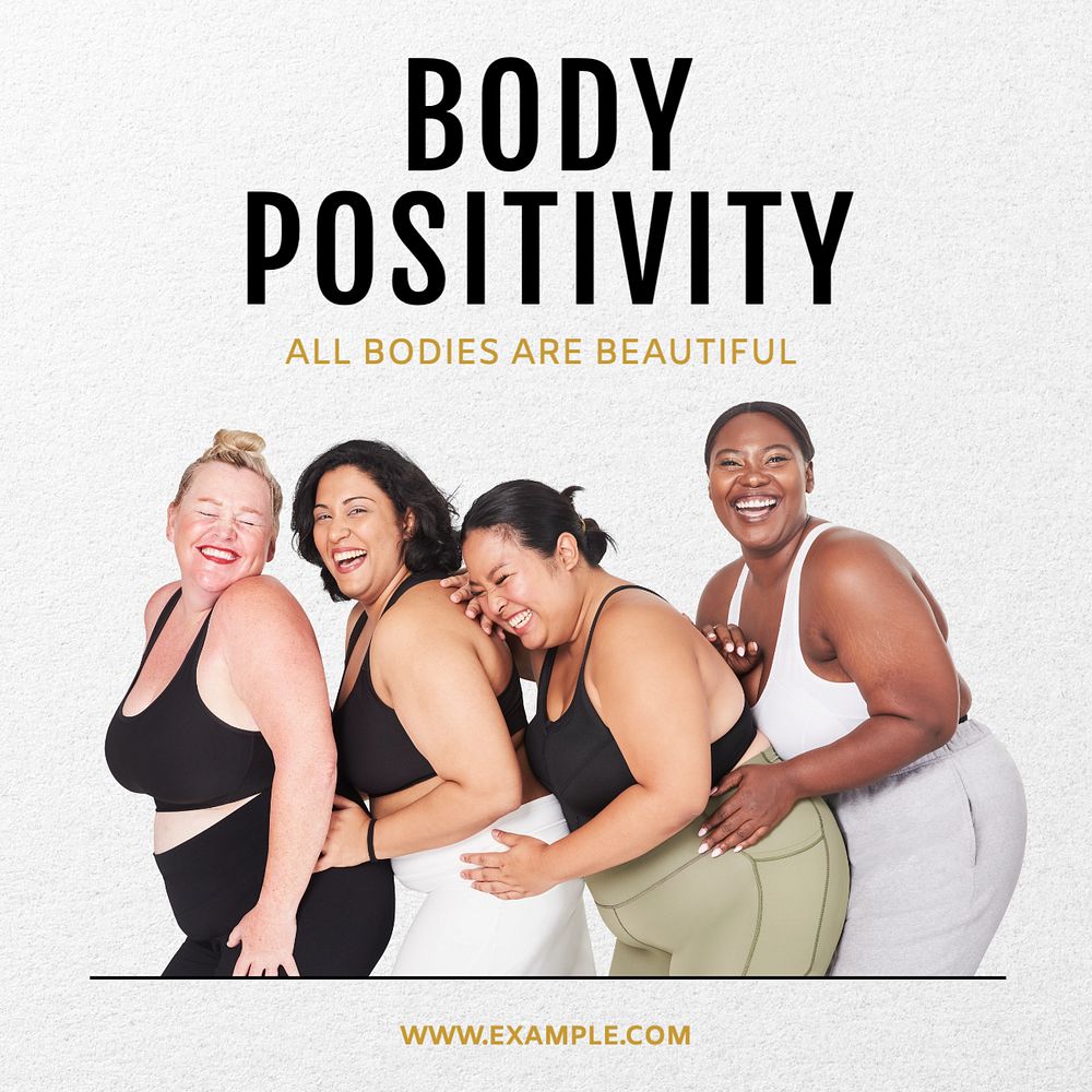 Body positivity Instagram post template, editable text