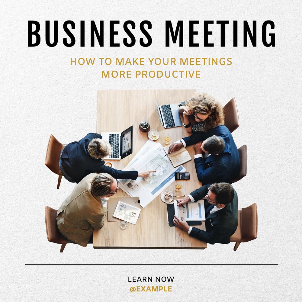 Business meeting Instagram post template, editable text