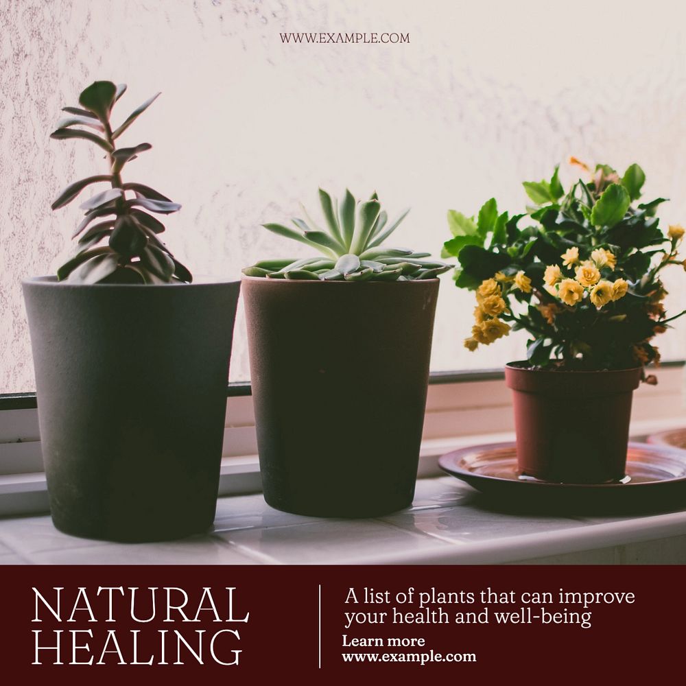 Natural healing Instagram post template, editable text