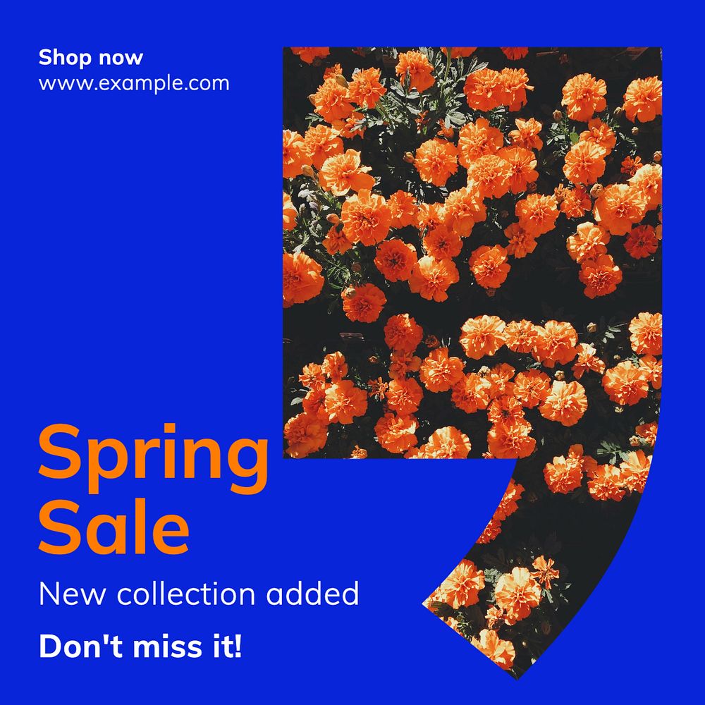 Spring sale Instagram post template, editable text