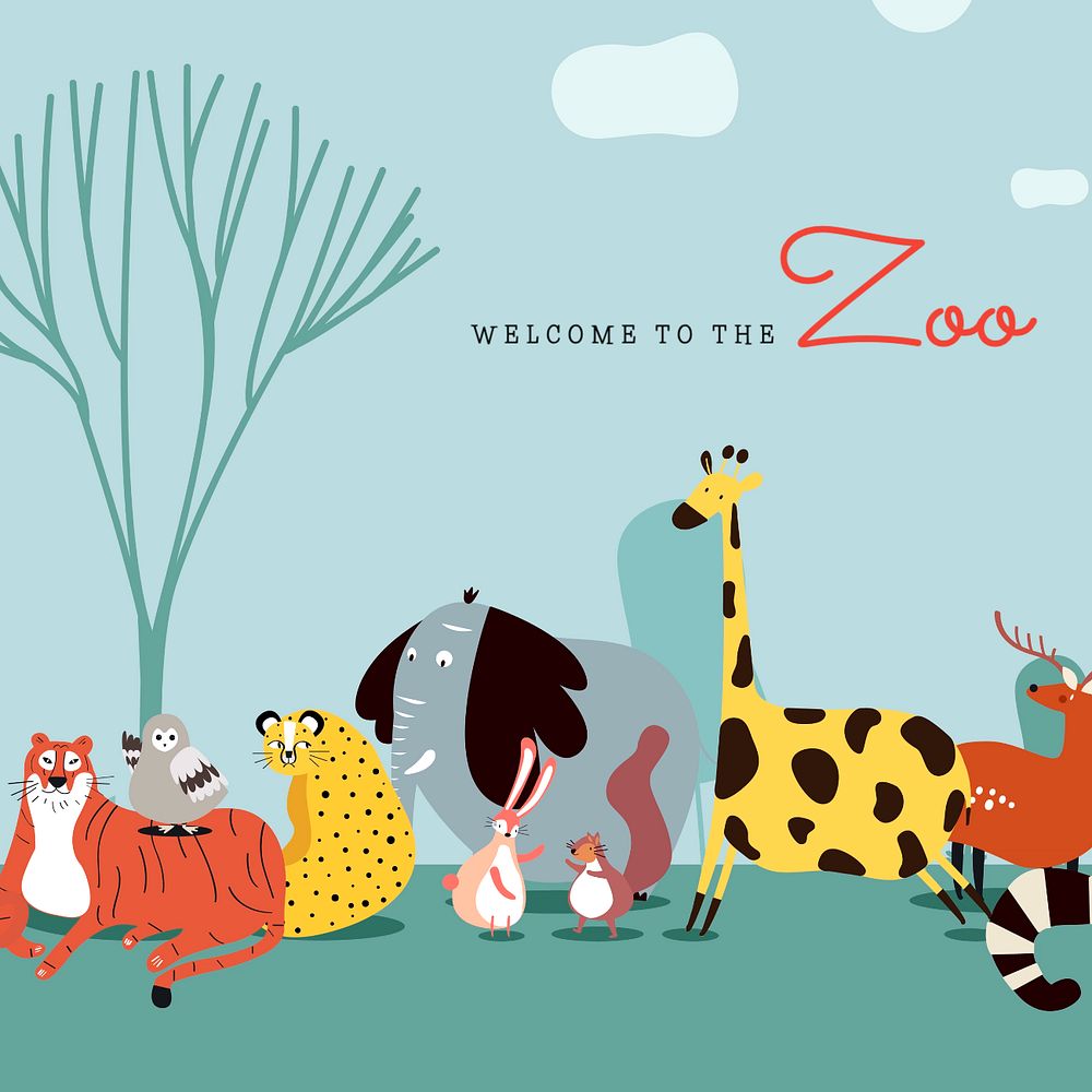 Zoo  Instagram post template, editable text