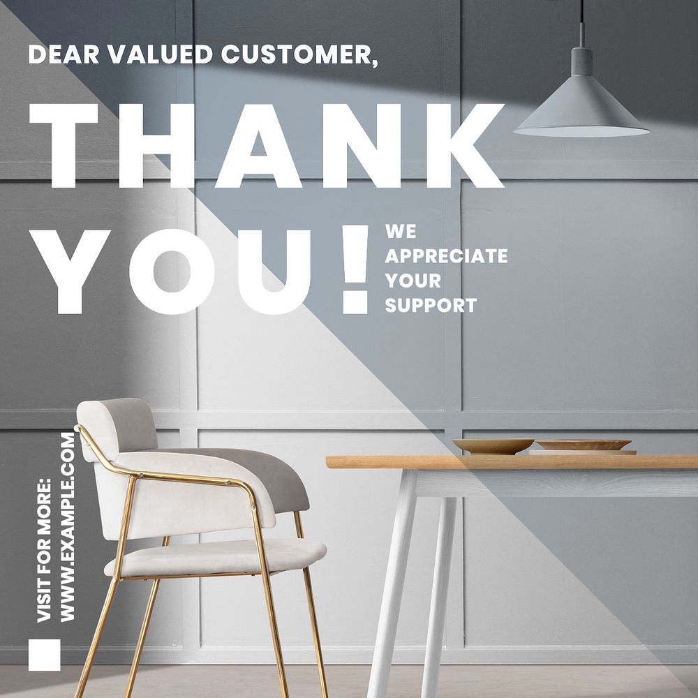 Thank you customer  Instagram post template, editable text