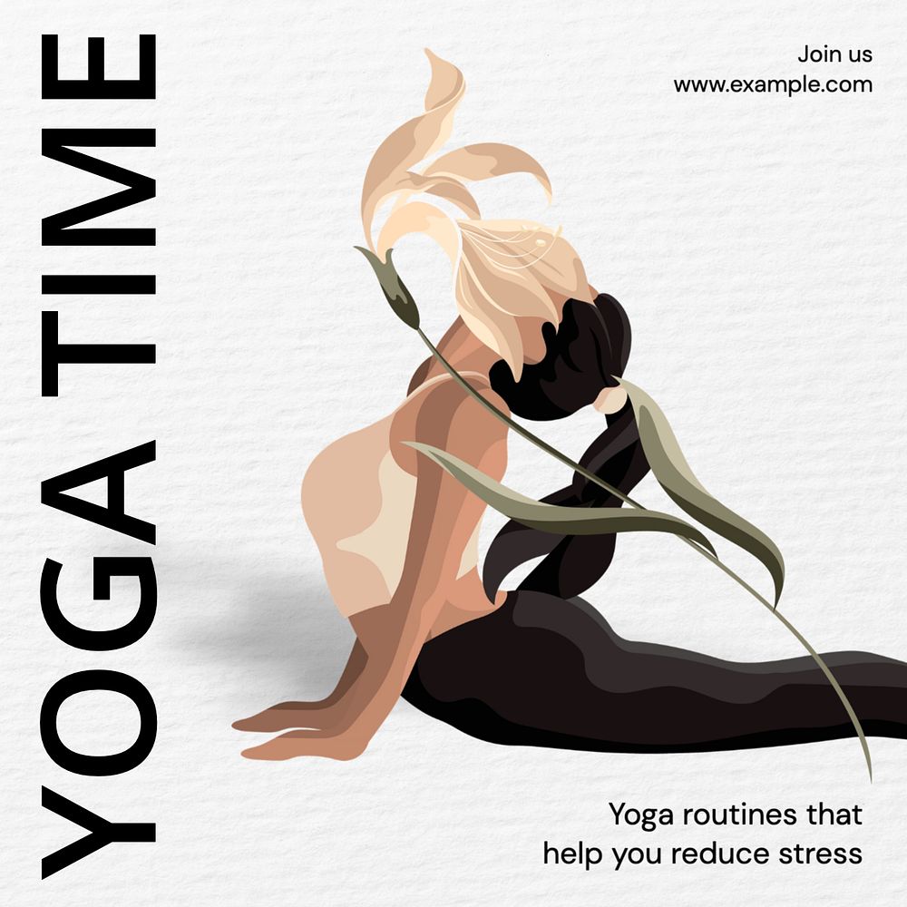 Yoga  Instagram post template, editable text