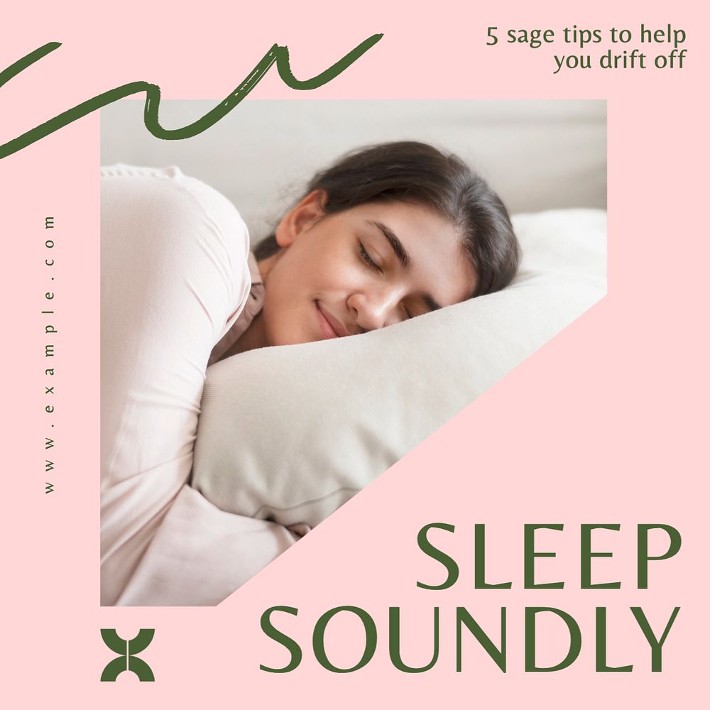 Sleep tips Instagram post template, editable text