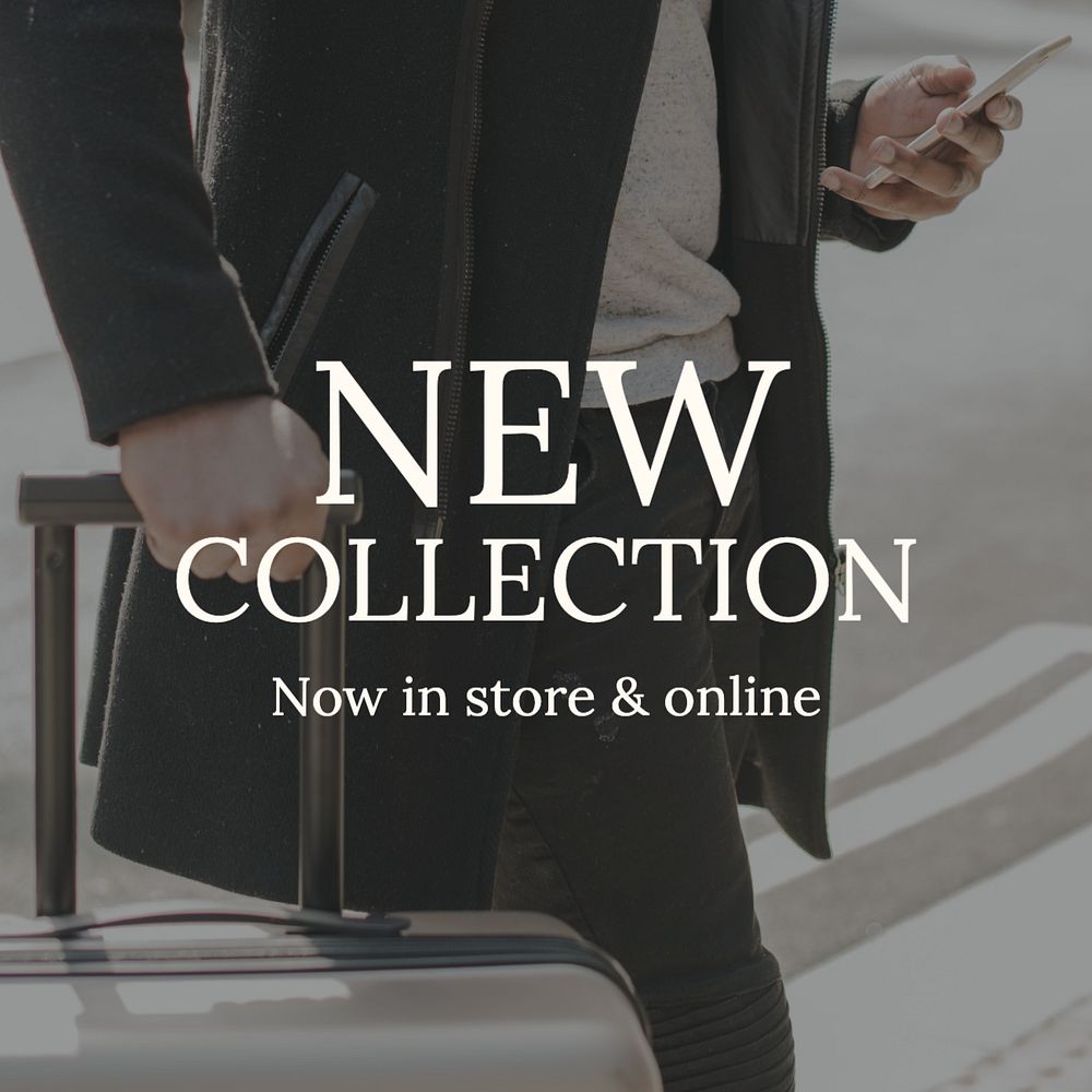 New collection  Instagram post template, editable text