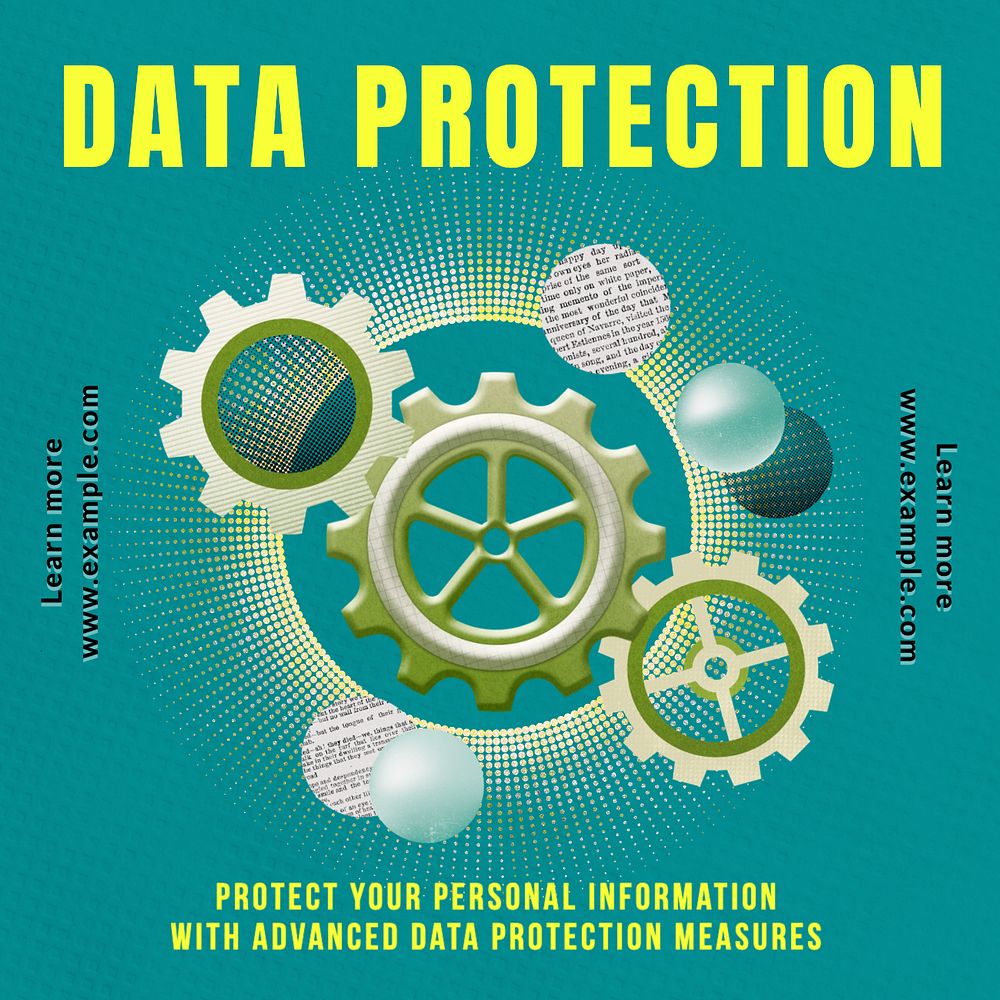 Data protection Instagram post template, editable text