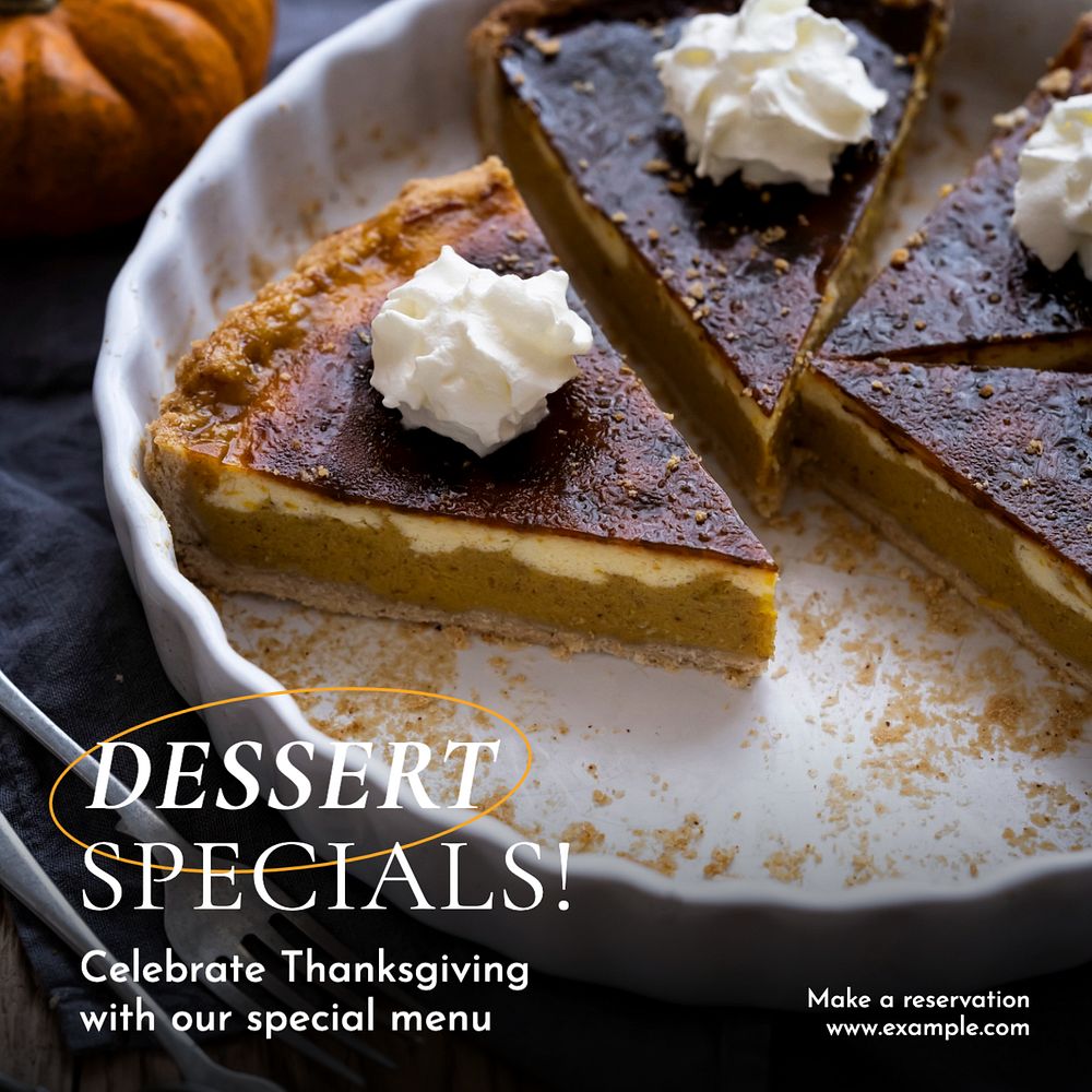 Dessert specials  Instagram post template, editable text