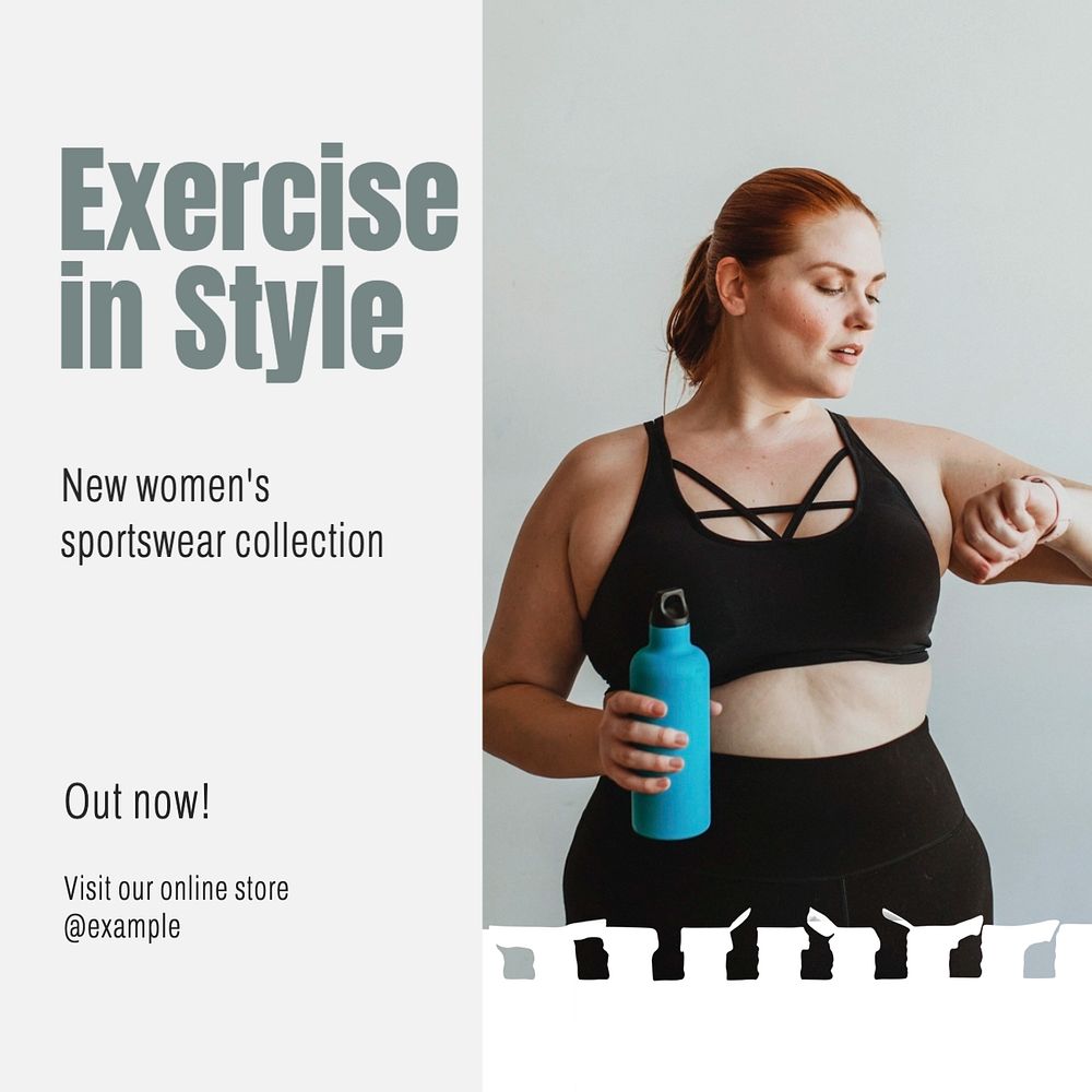 Sportswear collection Instagram post template, editable text