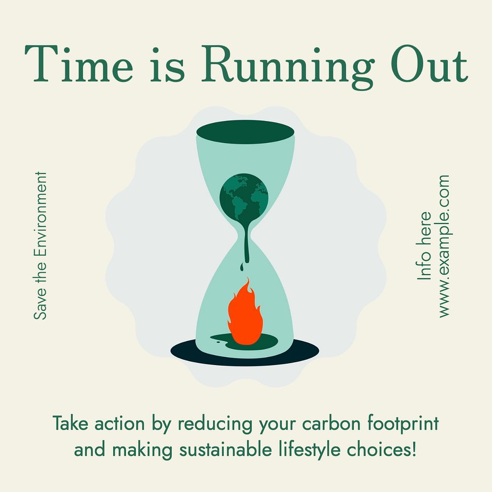Time running out Instagram post template, editable text