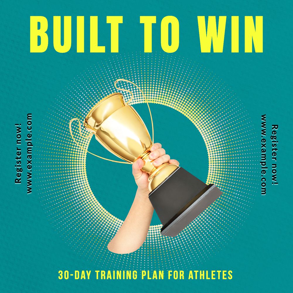 Athlete training Instagram post template, editable text