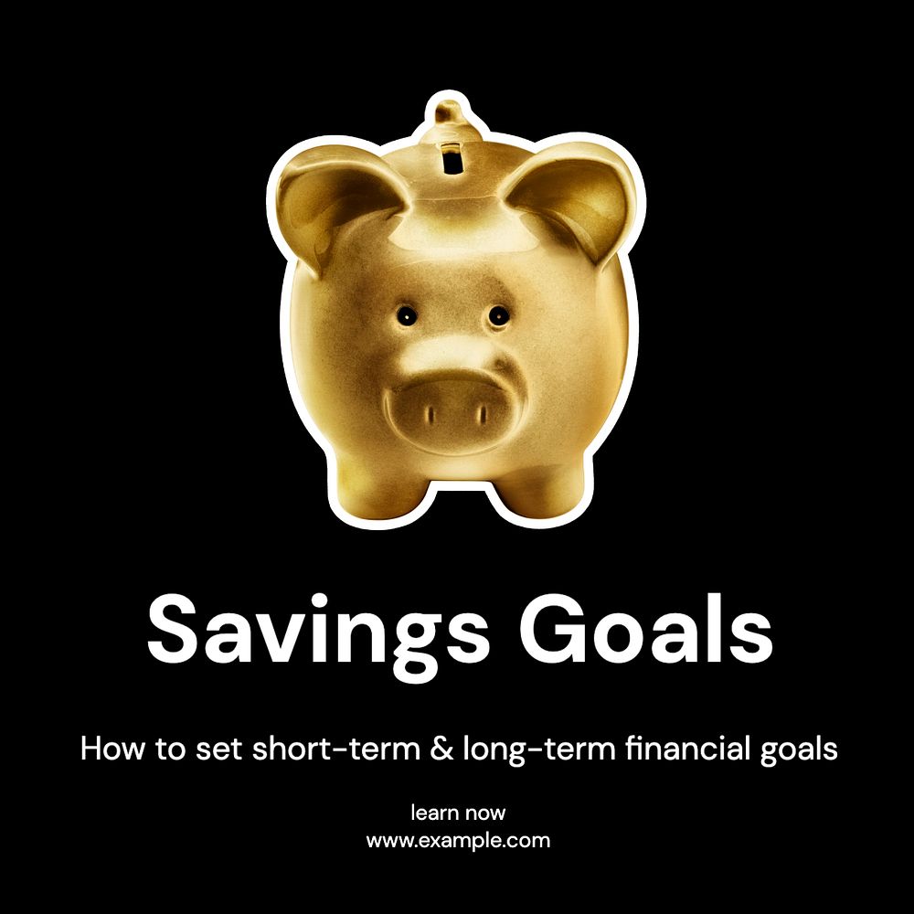 Savings goals Instagram post template, editable design