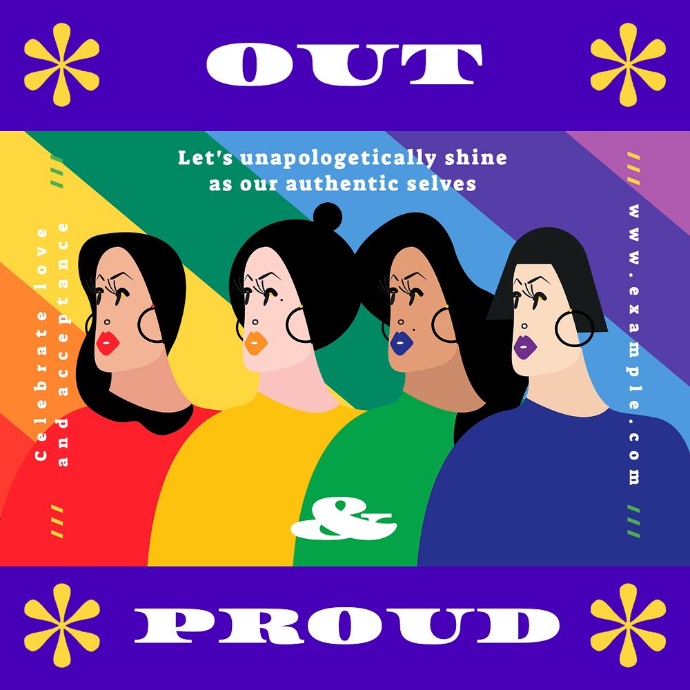  Out and proud Instagram post template, editable text