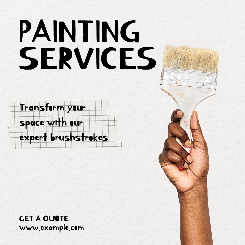 Painting service Instagram post template, editable text