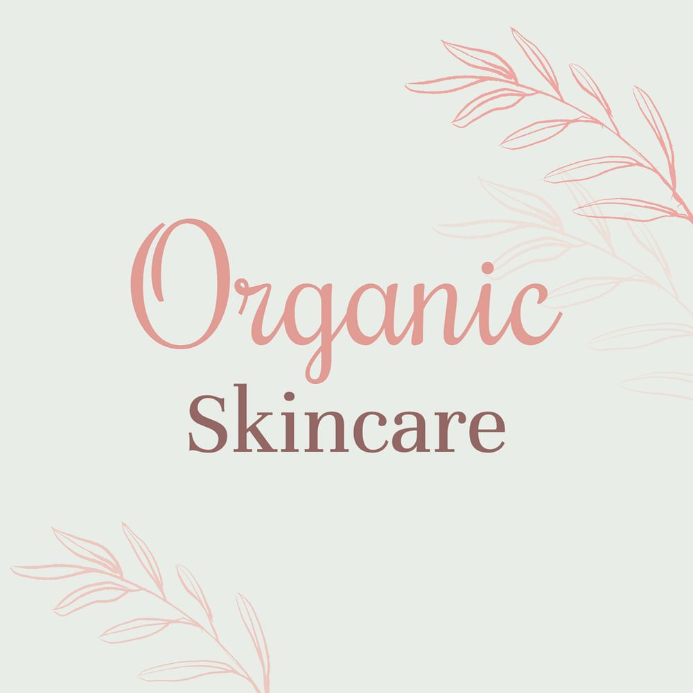 Organic skincare Instagram post template, editable text