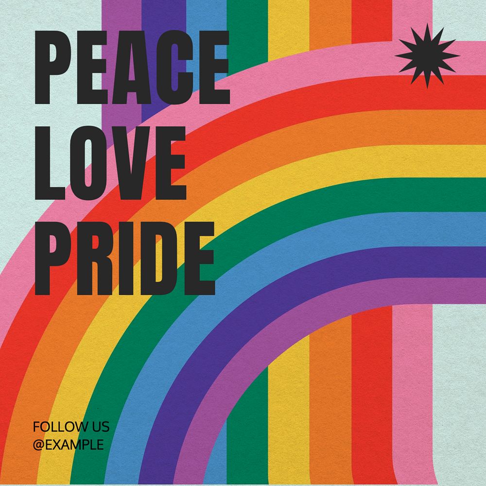 Peace love pride Instagram post template, editable text