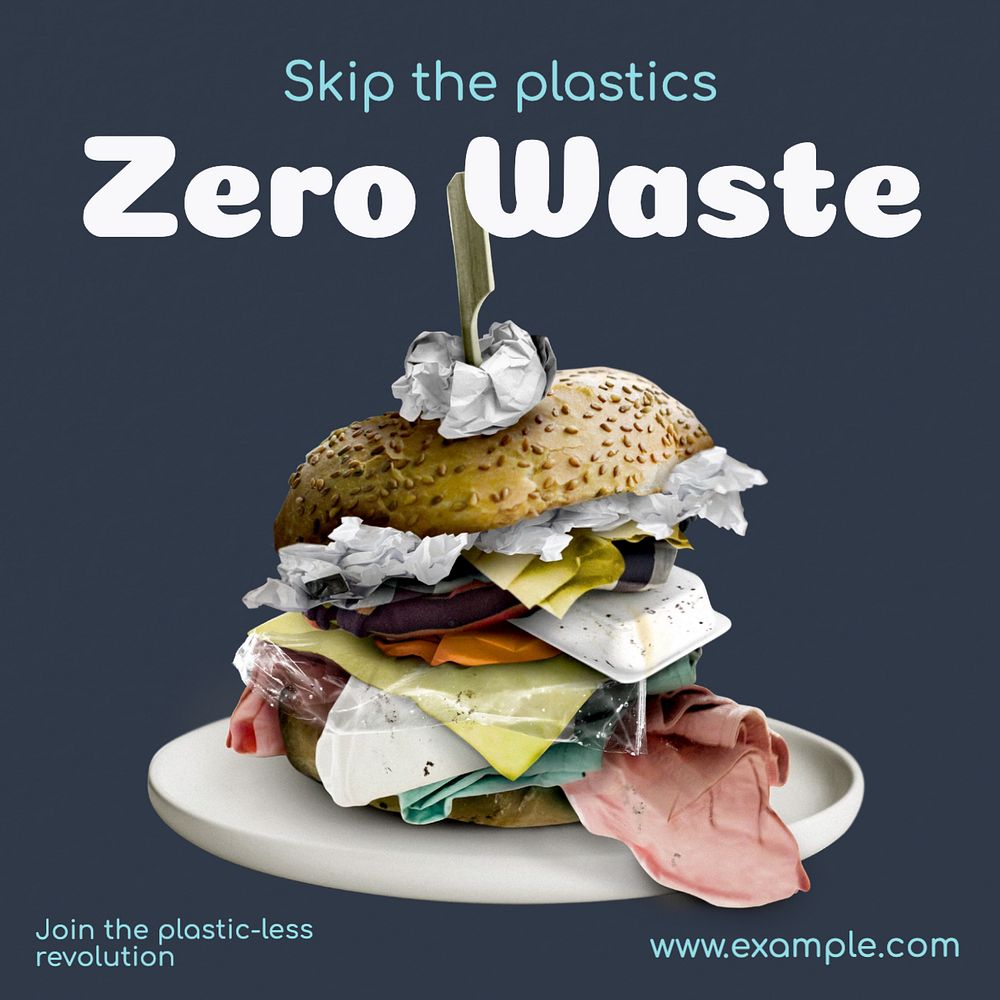 Zero waste living  Instagram post template, editable text