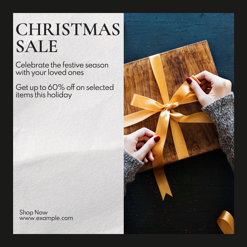 Christmas sale Instagram post template, editable text