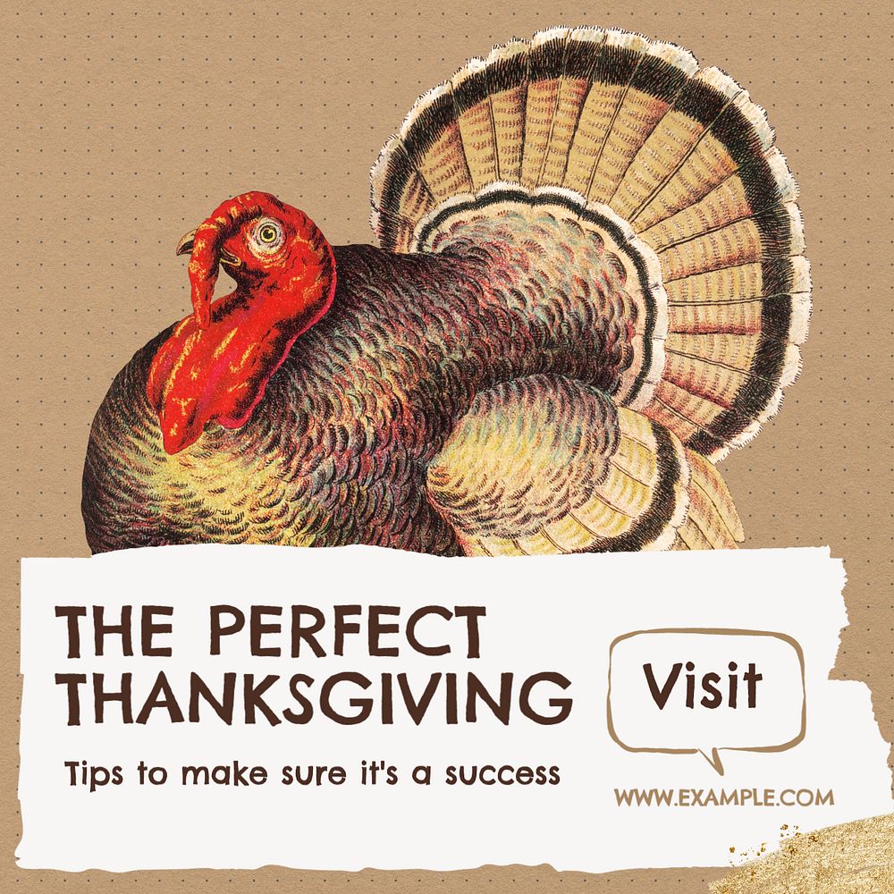 Thanksgiving Instagram post template, editable text