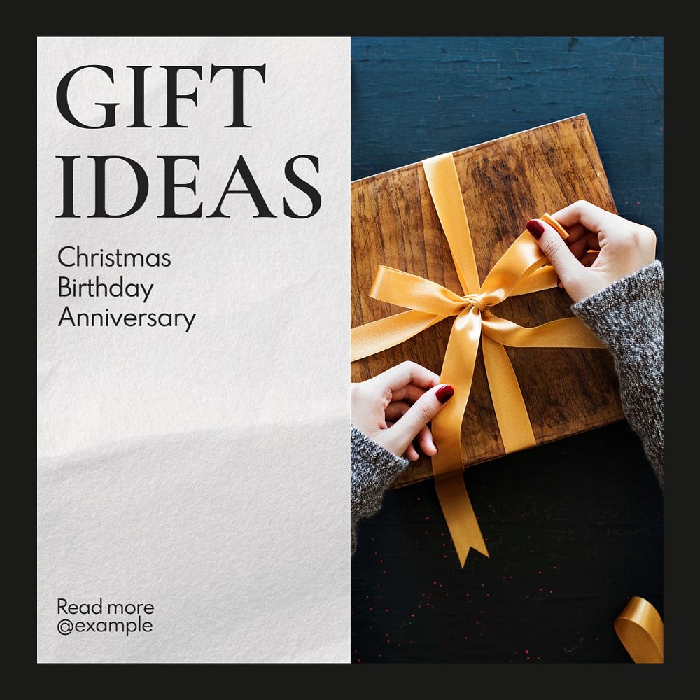 Gift ideas Instagram post template, editable text