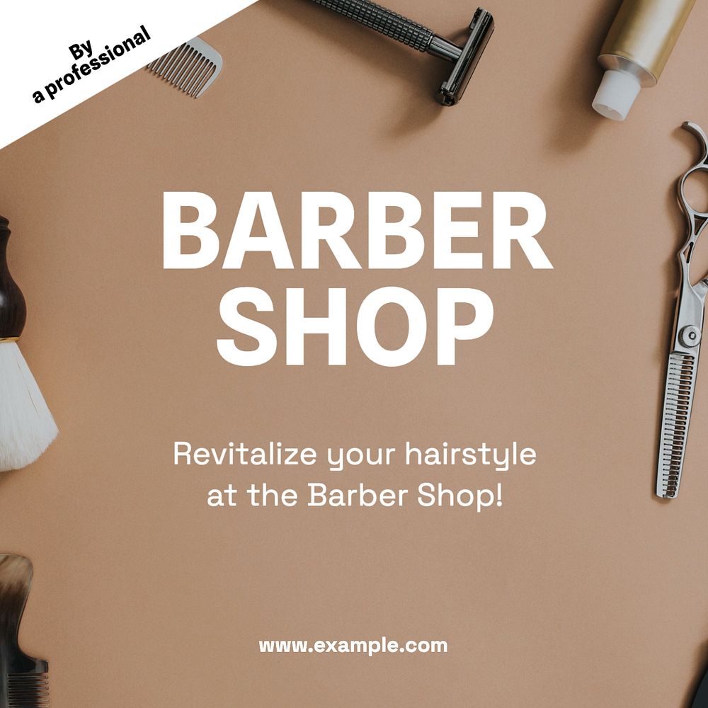 Barber shop  Instagram post template, editable text