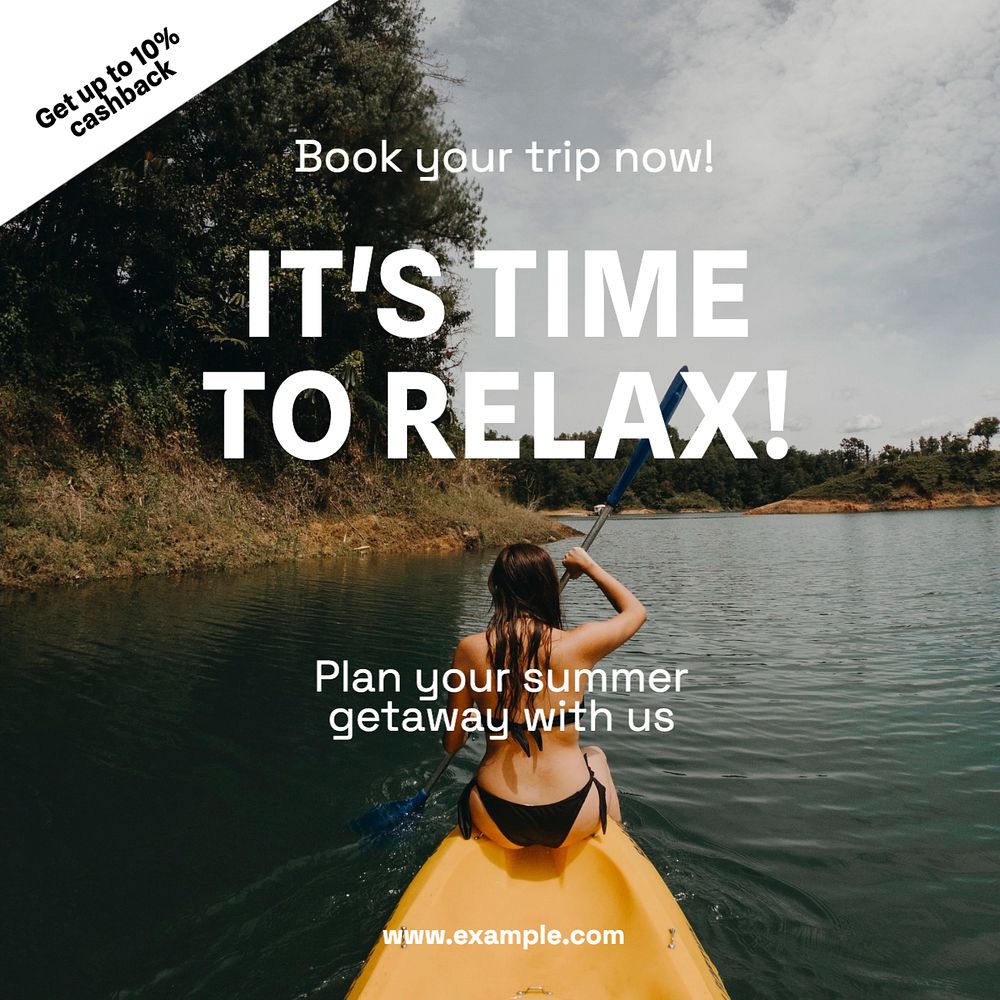 Travel agency  Instagram post template, editable text