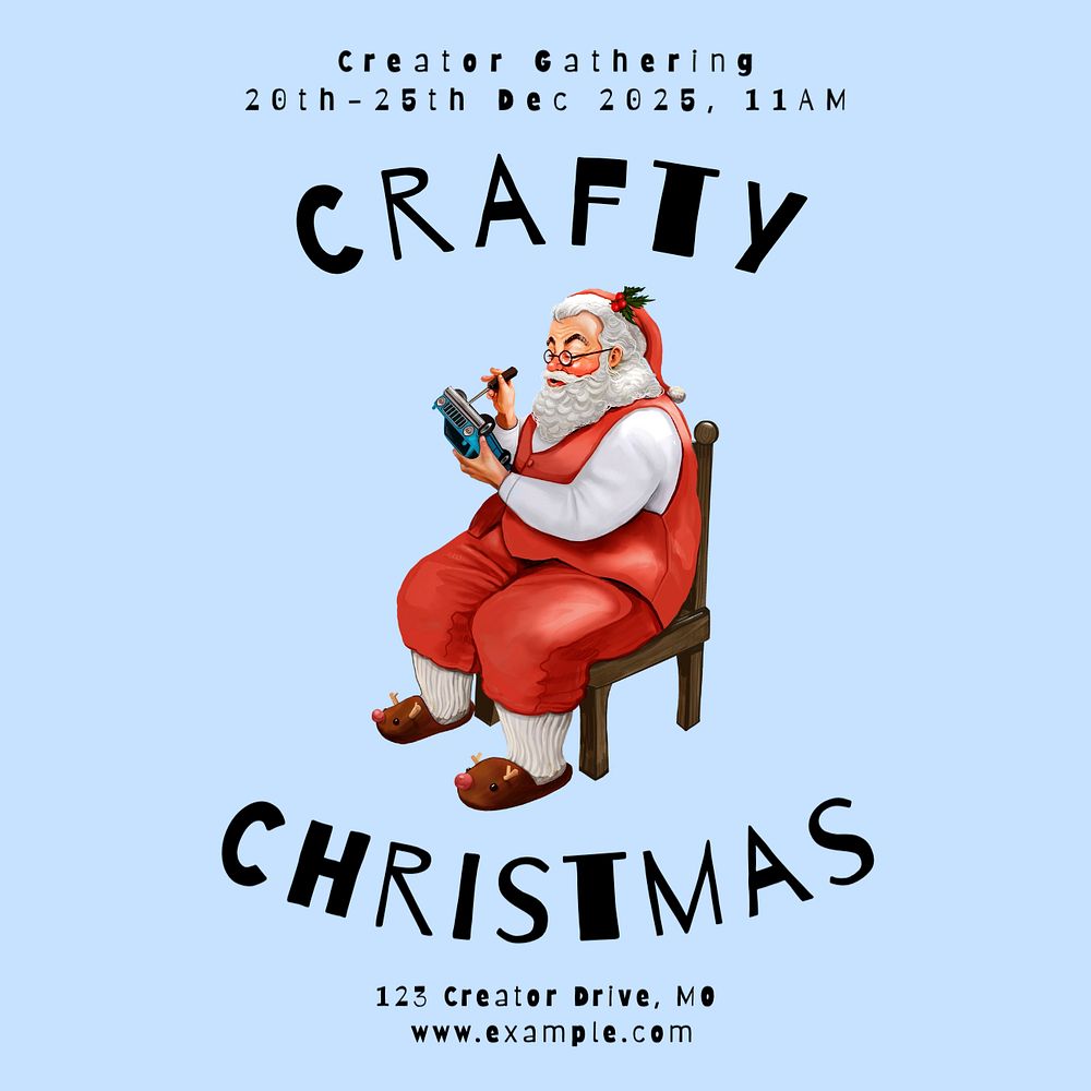 Crafty Christmas  Instagram post template, editable text