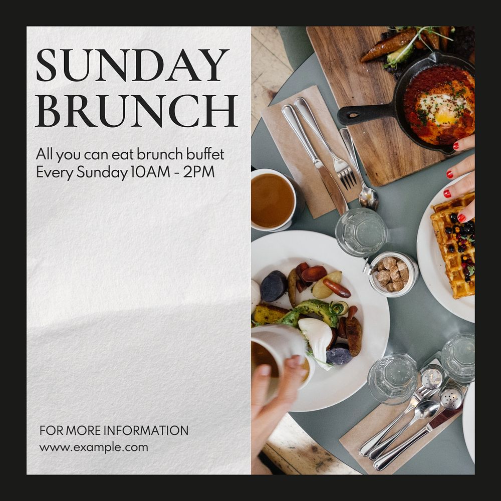 Sunday brunch Instagram post template, editable text