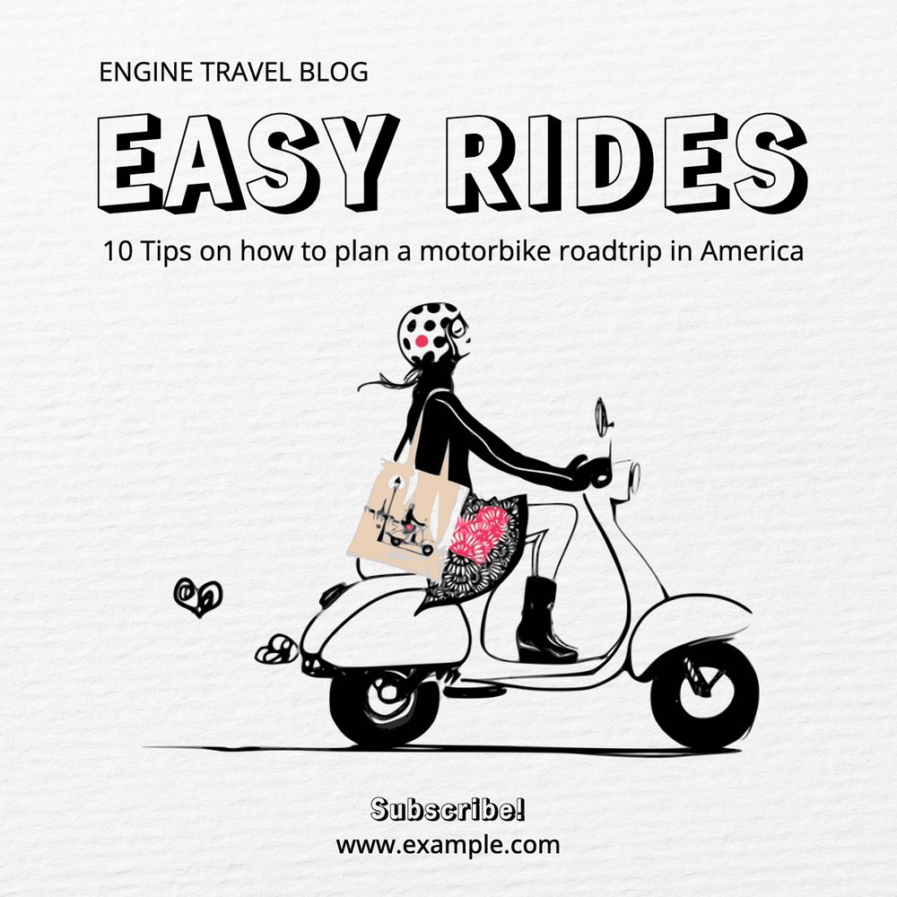 Easy rides Instagram post template, editable text