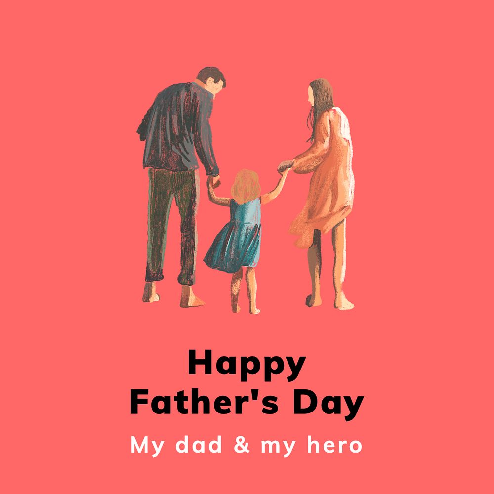 Happy father's day Instagram post template, editable text