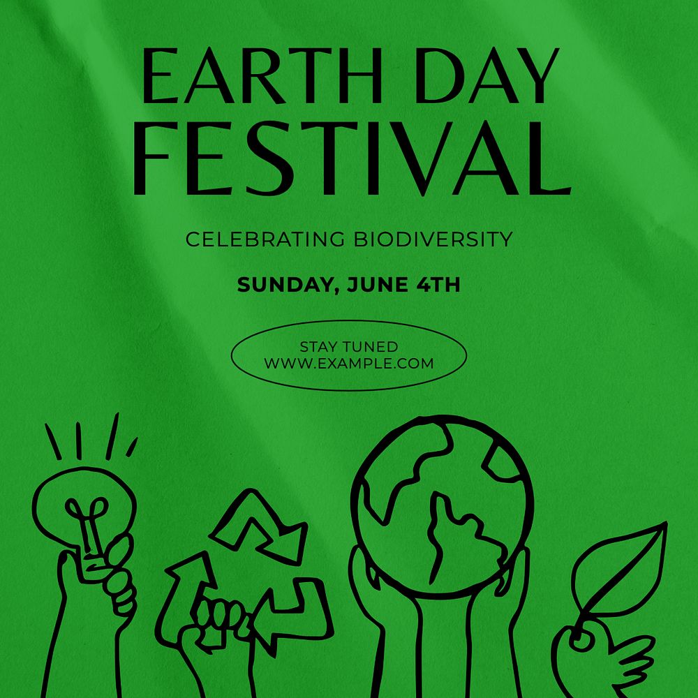 Earth Day  Instagram post template, editable text