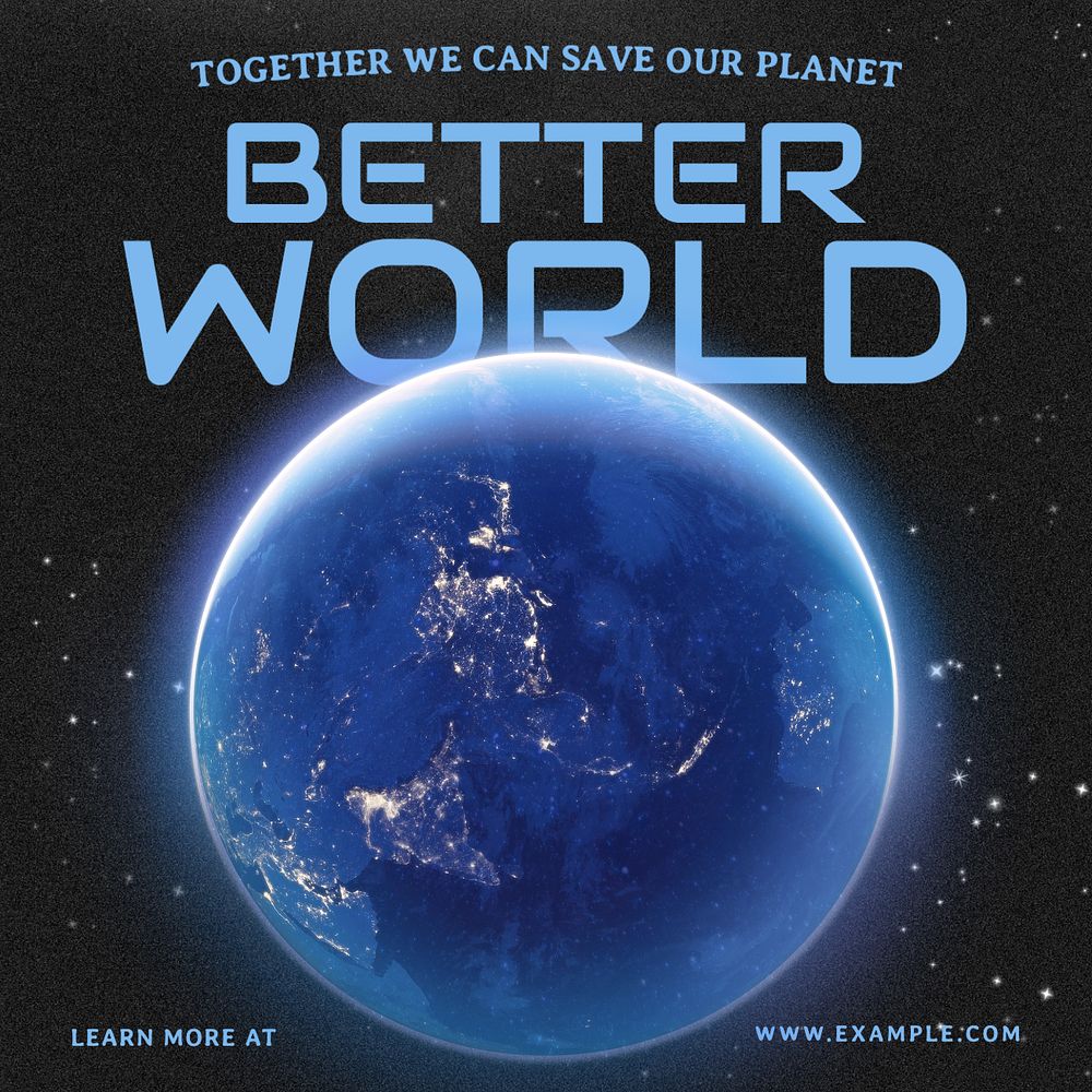 Better planet Instagram post template, editable text