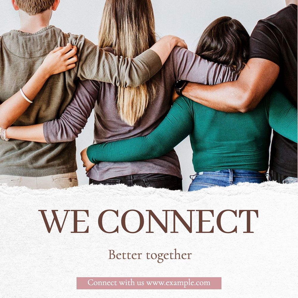 We connect Instagram post template, editable text