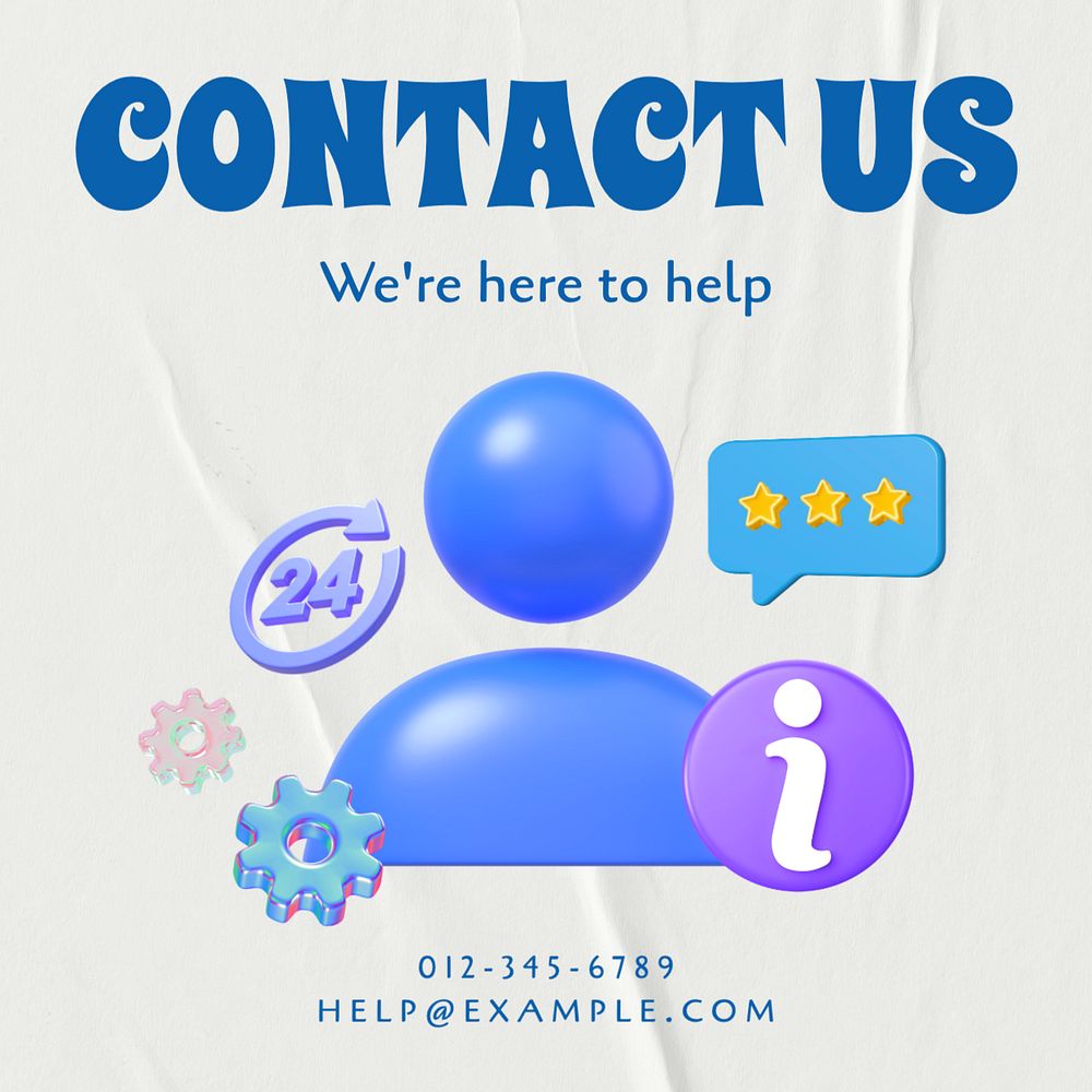 Contact us Instagram post template, editable text